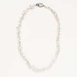 Small Crystal Drop Necklace with Silver & Enamel & Diamond Clasp