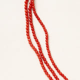 Tiny Coral Ball Necklace w/ Silver Indian Clasp