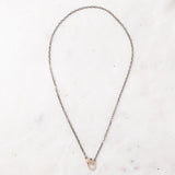 21" Oxidized Silver Trace Link Chain with 14k Gold Diamond Clasp and Connectors