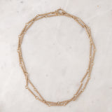 36" Gold and Diamond Bar Link Necklace with Diamond Clasp