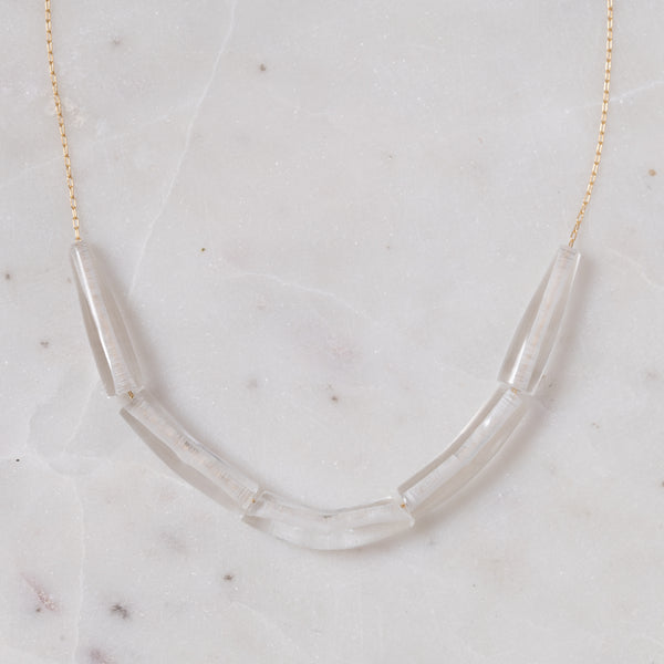 Hand Cut Crystal Line Necklace