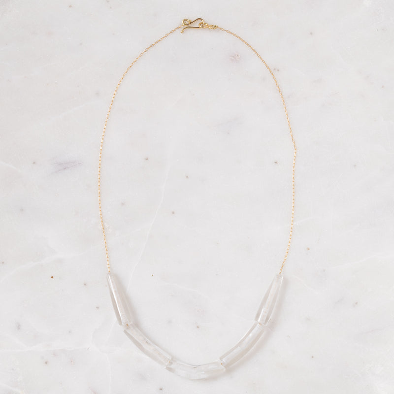 Hand Cut Crystal Line Necklace
