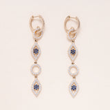 Gold & Blue Sapphire Evil Eye Earrings