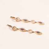 Gold & Blue Sapphire Evil Eye Earrings
