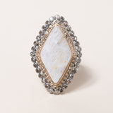 Diamond Shaped Moonstone Ring