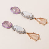 Rose Quartz, Pearl Fish & Rutilated Quartz Earrings