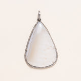 Natural Druzy, Silver & Pavé Diamonds Pendant
