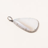 Natural Druzy, Silver & Pavé Diamonds Pendant