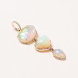 Ethiopian Opal, 14K Gold & Pavé Diamond Pendant