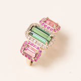 Pink & Green Tourmaline Ring