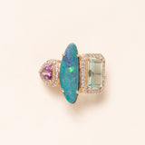 Opal & Aquamarine Ring