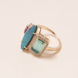 Opal & Aquamarine Ring