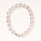 Round Crystal Ball with Silver & Diamond Clasp