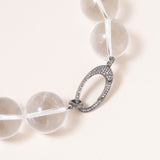 Round Crystal Ball with Silver & Diamond Clasp