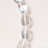 Oval Crystal Bead Chain with Double Sided Silver & Diamond Pave Clasp