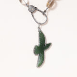 Jade Swallow Pendant with Pavé Diamonds