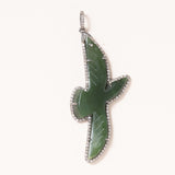Jade Swallow Pendant with Pavé Diamonds