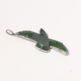 Jade Swallow Pendant with Pavé Diamonds