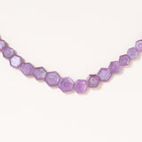 Honeycomb Shaped Star Ruby Necklace with Silver, Diamond & Ruby Snake Clasp