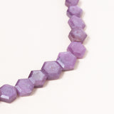Honeycomb Shaped Star Ruby Necklace with Silver, Diamond & Ruby Snake Clasp
