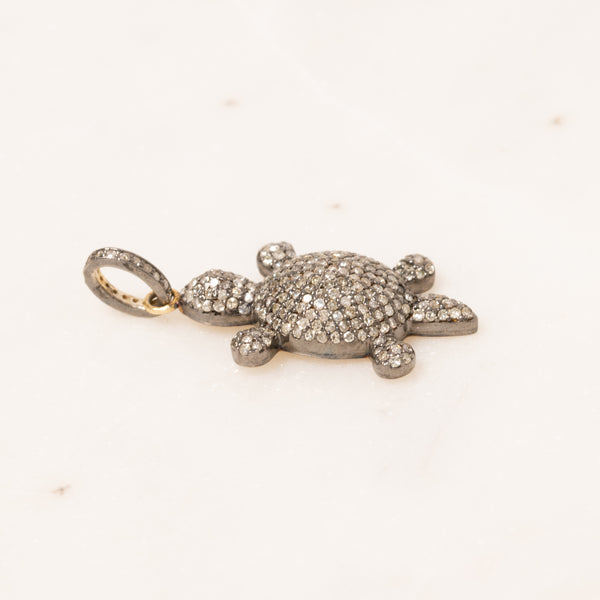 Pave Diamond Turtle Pendant