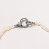 Small Ethiopian Opals w/Silver Diamond Pave Clasp