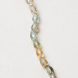 Natural Brown Zircon Necklace with Silver, Gold & Pave Diamond Clasp