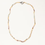 Natural Brown Zircon Necklace with Silver, Gold & Pave Diamond Clasp