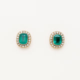 Emerald & Diamond Studs