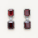 Garnet & Diamond Earrings