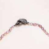 Malaya Garnet Necklace with Silver Pave Diamond Clasp