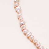 Dusty Rose Sweet Water Pearl Necklace with Silver Diamond Pave Infinity Clasp