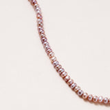 Dusty Rose Seed Pearl Necklace with Silver/Gold Diamond Pave Clasp