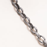 Silver Necklace w/ Diamond Pave Clasp and Chain Links