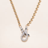 14k Ball Chain w/ double diamond clasp 18"