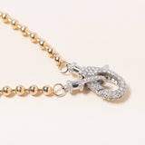 14k Ball Chain w/ double diamond clasp 18"