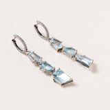 Brazilian Aquamarine, Silver, 14K Gold & Diamond Pave Earrings