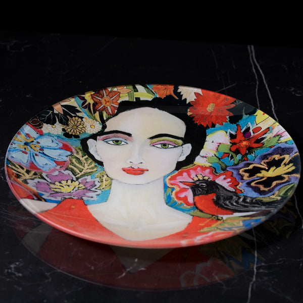 Robin Large Round Glass Plate