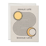 Inhale Exhale encouragement greeting card