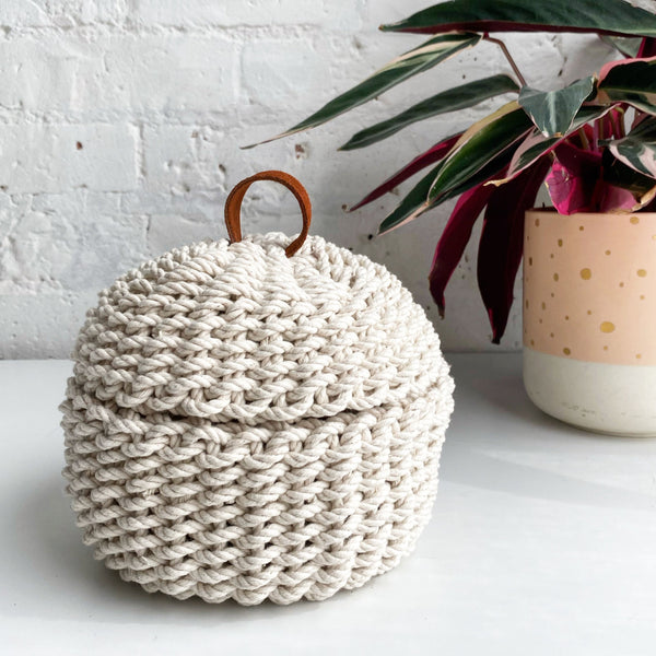 Twined Rope Basket with Lid Kit