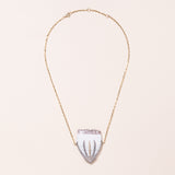 Agate set in Silver and 18k Gold with Diamonds Necklace