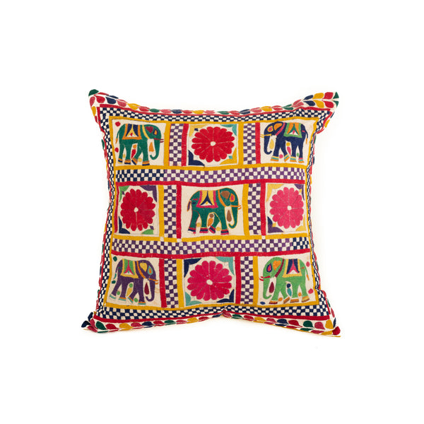 Vintage Rabari Embroidered Pillow