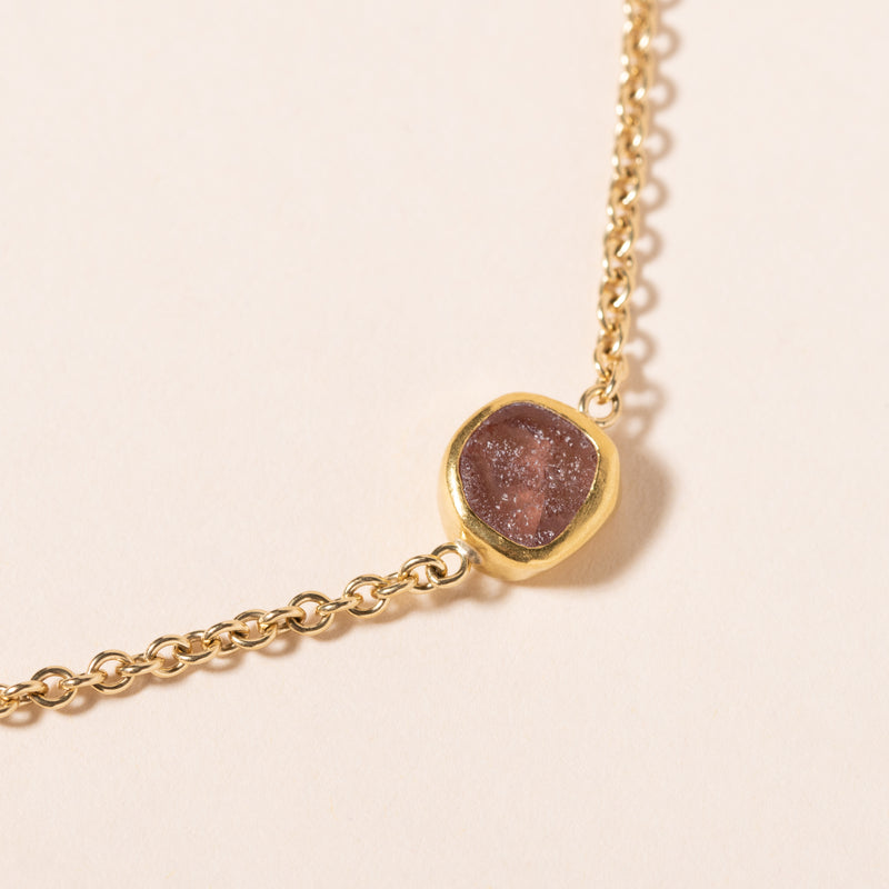 raw pink sapphire necklace 22k 