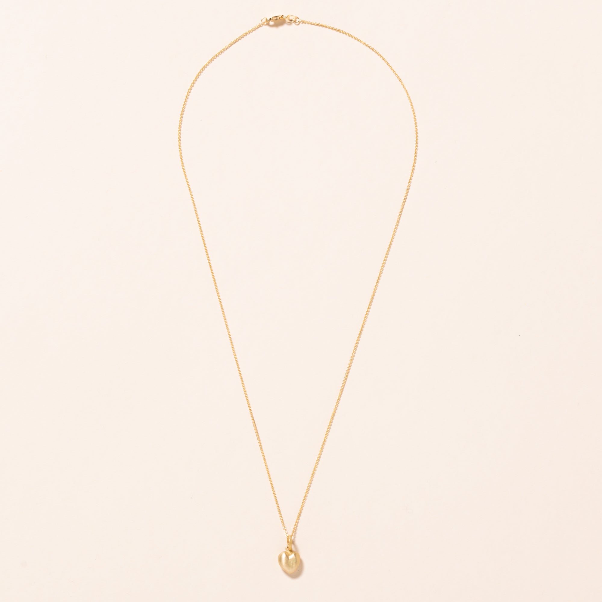 chunky 18k heart necklace artisan made