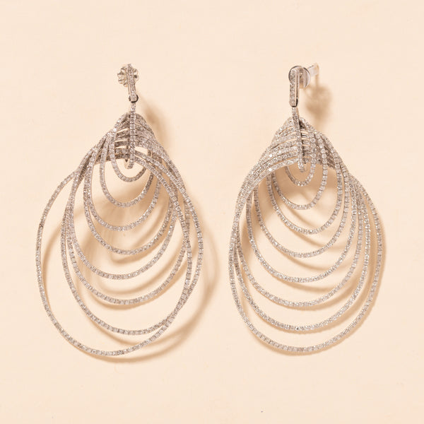 white gold and diamond loop earrings 