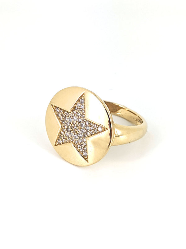 diamond star gold ring 