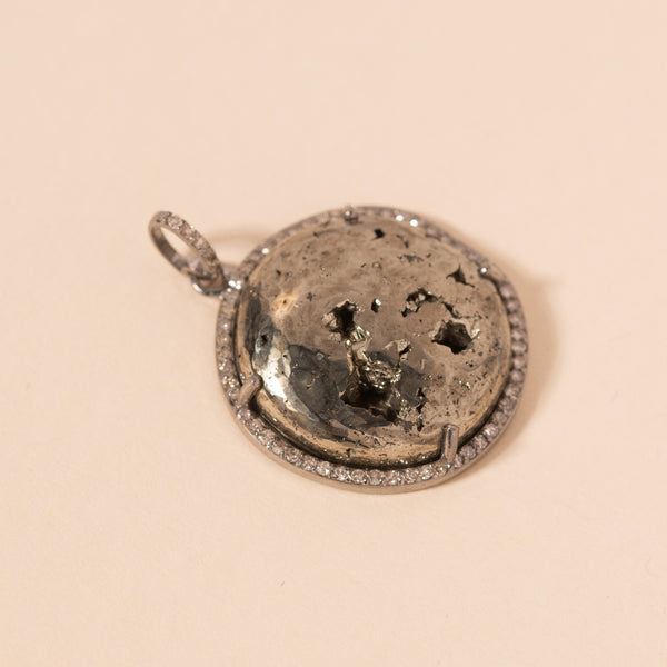 peruvian pyrite round pendant 