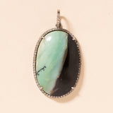 petrified opal cabochon pendant