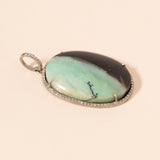 petrified opal cabochon pendant