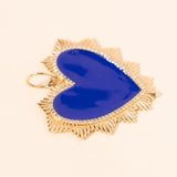 blue enamel sacred heart pendant